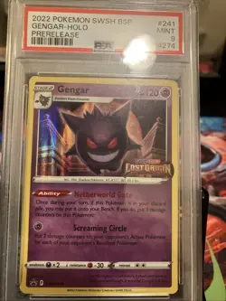 Pokemon TCG Gengar SWSH241 Promo Prerelease Holo Sword & Shield PSA 9 2022 - Image 1