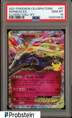 2021 Pokemon Celebrations Classic Coll XY #97 Xerneas Ex PSA 10 GEM MINT - Image 1