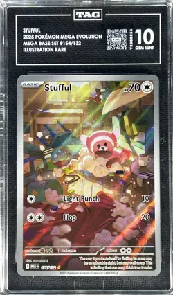 2025 Pokemon Mega Evolutions Illustration Rare ** STUFFUL ** #154/132 💎TAG 10💎 - Image 1