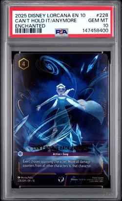 2025 DISNEY LORCANA EN 10-WHISPERS IN THE WELL CAN'T HOLD IT BACK ANYMORE PSA 10 - Image 1