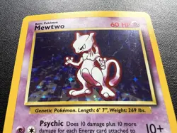 Pokemon TCG Base Set Mewtwo Holo Card 10/102 Vintage Rare LP Unlimited 1999 - Image 2