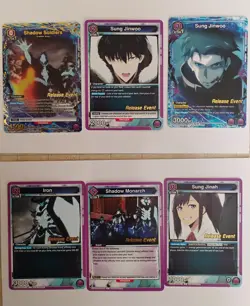 Union Arena Solo Leveling Lot Shadow Soliders and 5 release event cards - Image 1