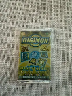 2000 Digi-Battle Card Game Series 2 (1) Factory Sealed Booster Pack - Image 1