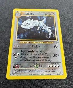Pokemon TCG Steelix Neo Genesis Holo Unlimited Rare Card 15/111 - Image 1