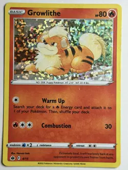 Growlithe - 4/15 McDonald's Promos 2022 Holo 004/015 LP-MP Pokemon Card - Image 1