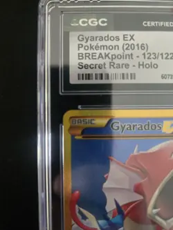 CGC 10 GEM MINT Gyarados EX BREAKpoint 123/122 Secret Rare Holo Pokemon Card - Image 3