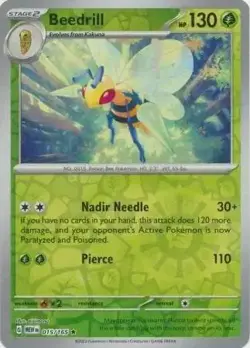 Beedrill 015/165 Reverse Rare 151 English Pokemon Cards - Image 1