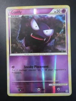 GASTLY REVERSE HOLO POKEMON CARD 63/102 HGSS TRIUMPHANT LP EX+ - Image 1