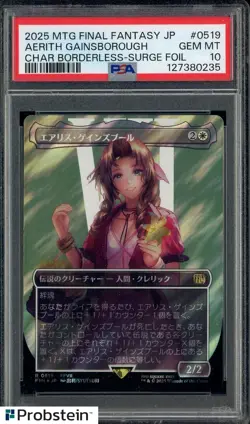 2025 MTG Final Fantasy JP Borderless Surge Foil #0519 Aerith Gainsborough PSA 10 - Image 1
