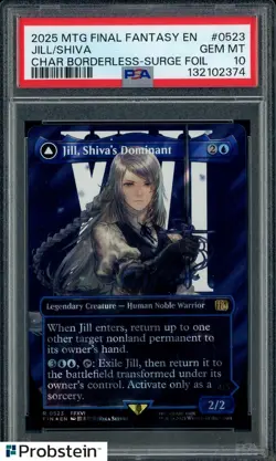 2025 MTG Final Fantasy Borderless Surge Foil #0523 Jill shiva's Dominant PSA 10 - Image 1