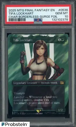 2025 MTG Final Fantasy Borderless Surge Foil #0536 Tifa Lockhart PSA 10 GEM MINT - Image 1