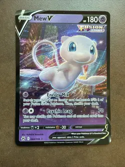 Pokemon Mew V 060/159 Fusion Strike Ultra Rare Regular Basic 180 HP - Image 1