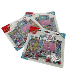 Lot of (3) Pokemon TCG Scarlet & Violet Stellar Crown 3-Pack Blisters SEALED - Image 1