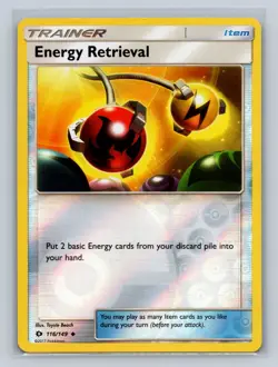 SM Base Set #116/149 Energy Retrieval Reverse Holo - Image 1