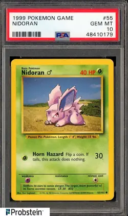 1999 Pokemon Game #55 Nidoran PSA 10 GEM MINT - Image 1