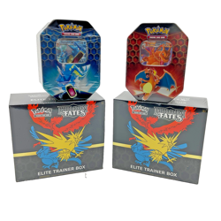 Lot of (2) Pokemon Hidden Fates ETB + (2) Sealed Tins Charizard & Gyarados GX - Image 1