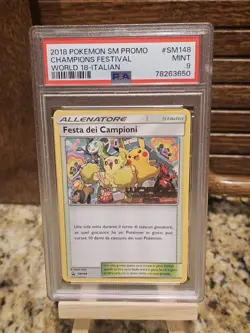Pokemon TCG SM Promo Champions Festival Worlds 2018 SM148 PSA 9 Italian - Image 1