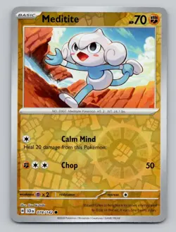 Reverse Holo Meditite 78/142 Common Stellar Crown Pokemon - Image 1