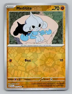 Reverse Holo Meditite 77/142 Common Stellar Crown Pokemon - Image 1