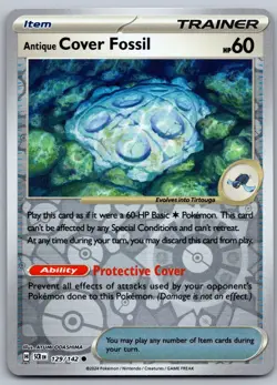 Pokemon Stellar Crown - Reverse Holo Antique Cover Fossil 129 - Image 1