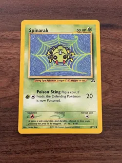 Spinarak 64/75 Common Neo Discovery Pokemon NM - Image 1