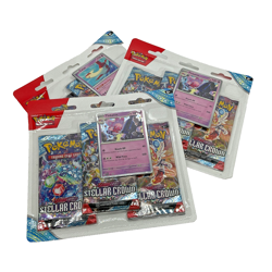 Lot of (3) Pokemon TCG Stellar Crown 3-Pack Blisters SEALED w/Promo - Image 1