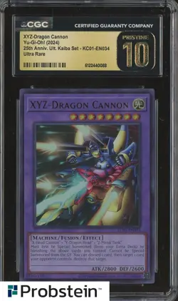 2024 Yu-Gi-Oh! 25th Anniversary Kaiba 034 XYZ-Dragon Cannon CGC 10 PRISTINE - Image 1