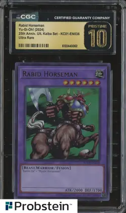 2024 Yu-Gi-Oh! 25th Anniversary Kaiba #KC01-EN036 Rabid Horseman CGC 10 PRISTINE - Image 1