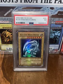 Blue-Eyes White Dragon 2002 Yu-Gi-Oh! SDK-001 PSA 7 full holo bleed error - Image 3