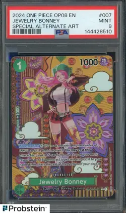 2024 One Piece OP08 EN Special Alternate Art #007 Jewelry Bonney PSA 9 MINT - Image 1