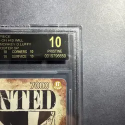2025 One Piece OP13 EN Wanted Alt Art Monkey D Luffy BGS 10 BLACK LABEL - Image 2