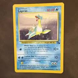 1999 Pokemon LAPRAS Fossil Set HOLO Foil Rare Unlimited Edition Card 10/62 - Image 1