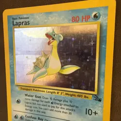 1999 Pokemon LAPRAS Fossil Set HOLO Foil Rare Unlimited Edition Card 10/62 - Image 2