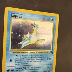 1999 Pokemon LAPRAS Fossil Set HOLO Foil Rare Unlimited Edition Card 10/62 - Image 3