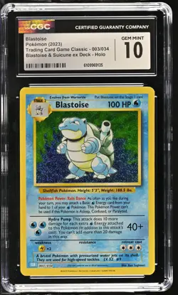 Blastoise Blastoise & Suicune Ex Deck Trading Card Game Classic 003/034 NM CGC 1 - Image 1