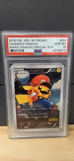 Pokemon Card Mario Pikachu #294/Xy-P Art Holo 2016 (Deco Card) - Image 1