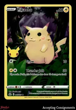 2021 Pokemon Celebrations Card #005 Pikachu HOLO RARE - Image 1