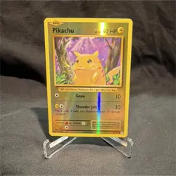 Pokemon Pikachu Base Set Common Holo Basic Card 58/102 60 HP - Image 1