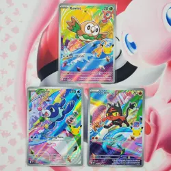 Rowlett 043 + Litten 044 + Popplio 045 - First Partner Pokemon Cards - #L175 - Image 1