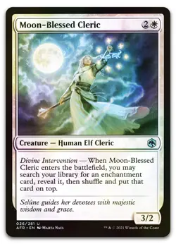 Moon-Blessed Cleric #26 (Foil) (NM) Forgotten Realms AFR Magic MTG - Image 1