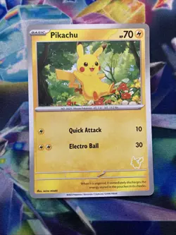 Pikachu (Silver Border) Pokemon TCG My First Battle Exclusive Stamp Promo - Image 1