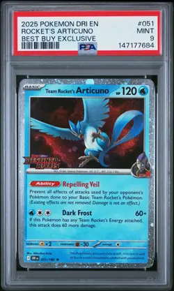 7684 Team Rocket's Articuno 2025 Pokemon Destined Rivals #051 Promos Holo PSA 9 - Image 1