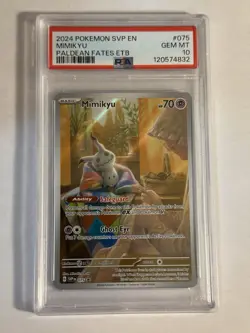 2024 Pokemon SVP EN Paldean Fates ETB #075 Mimikyu PSA 10 GEM MINT - Image 1