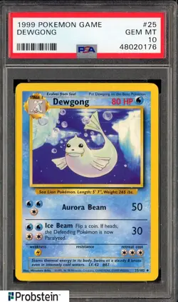 1999 Pokemon Game #25 Dewgong PSA 10 GEM MINT - Image 1