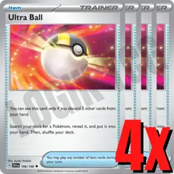4x Ultra Ball 196/198 x4 - Scarlet & Violet - Pokemon TCG - Playset - Image 1