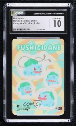 Bulbasaur Bandai Pocket Monsters Sealdass Fancy Graffiti Stickers 1998 CGC 10 - Image 1