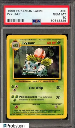 1999 Pokemon Game #30 Ivysaur PSA 10 GEM MINT - Image 1