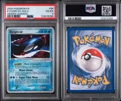 2004 POKEMON EX HIDDEN LEGENDS #94/101 KYOGRE EX-HOLO PSA 4 - Image 3