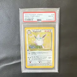 Pokemon Wigglytuff 16/64 Jungle Holo Rare 1st Edition 80 HP PSA 8 1999 - Image 1