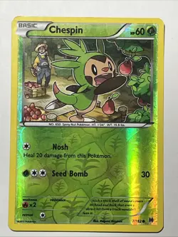 Chespin (7) 7/162 Rev Reverse Holo XY Breakthrough Pokemon - Image 1